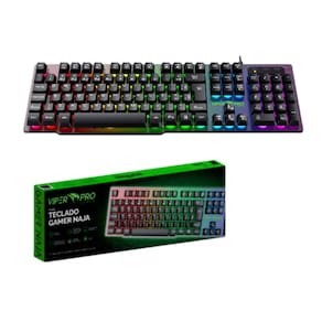 Teclado Gamer Naja Viper Pro Gamer Semi Mecânico Preto Rgb