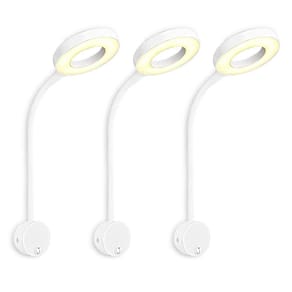 Kit 3 Arandela Cabeceira Leitura Direcionável Led Circular
