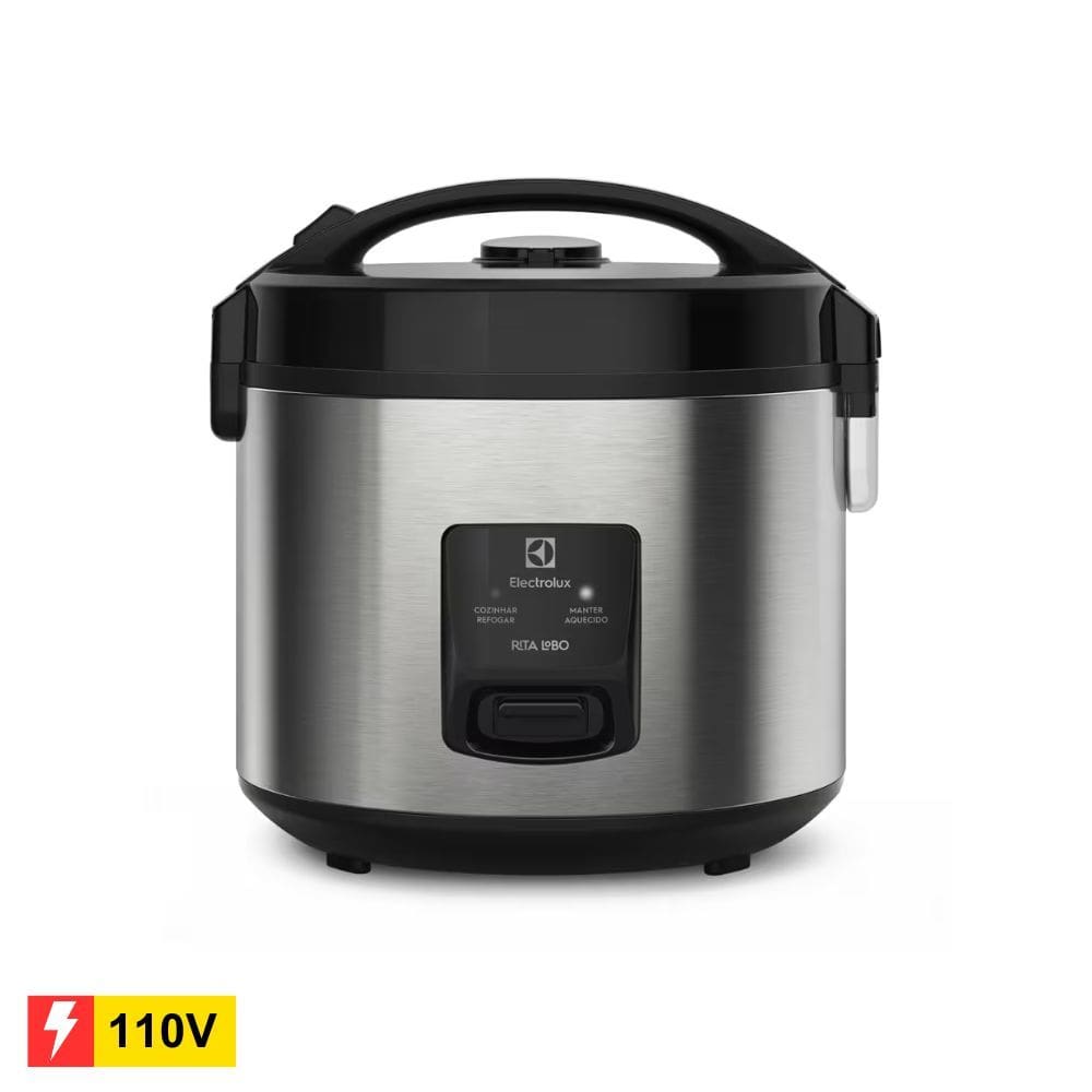 REEMBALADO: Panela Elétrica de Arroz Electrolux Efficient ERC20 Rita Lobo 3,5L Inox e Preta - 110V