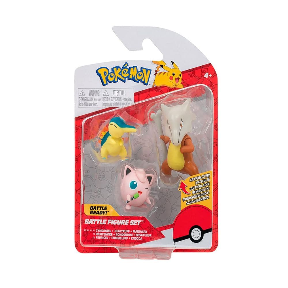 Bonecos - Pokemon Battle - Cyndaquil - Jingglypuff - Marowak SUNNY BRINQUEDOS