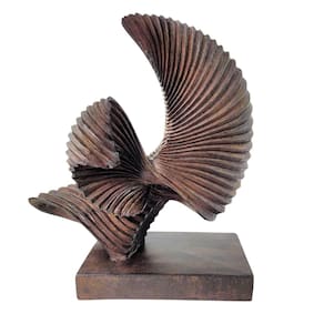 Escultura Concha Decorativa Marrom 30X29X15Cm Enfeite