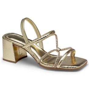 Sandália Feminina Mississipi Metalizada Tiras Strass MC261