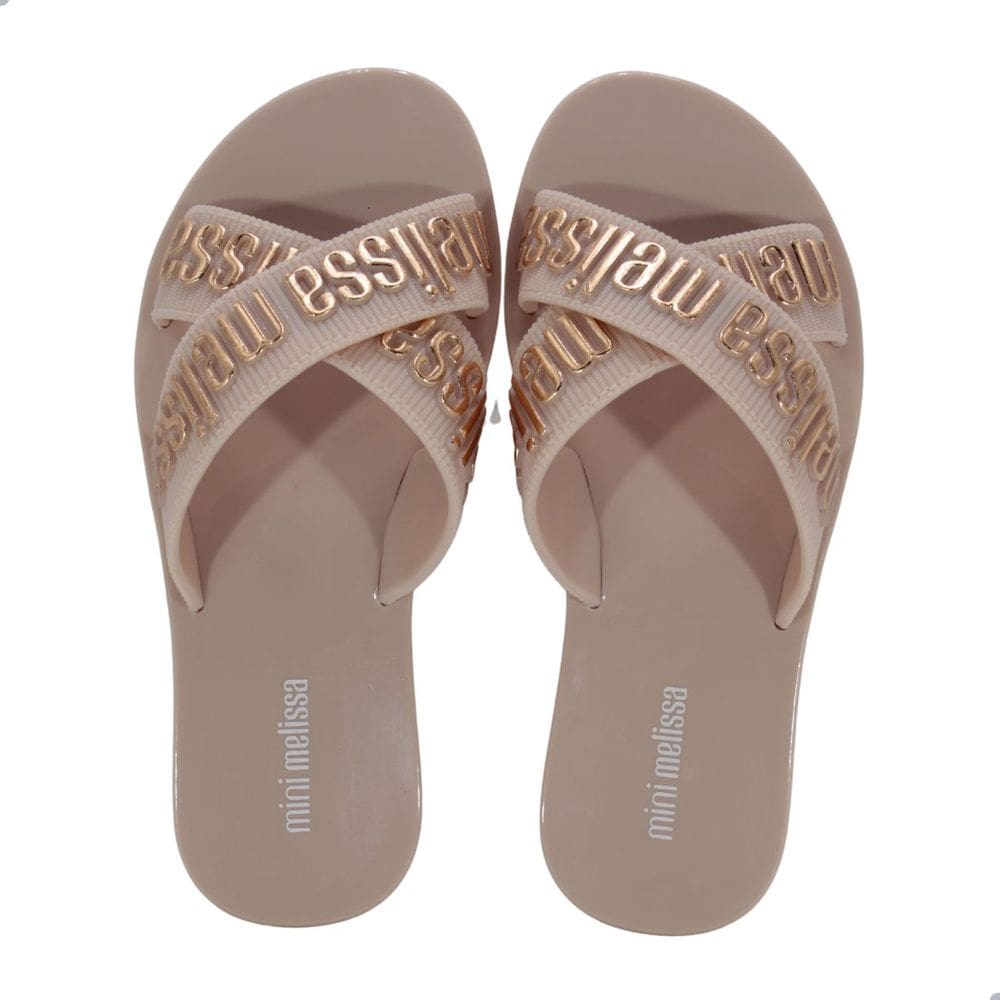 Chinelo Mini Melissa M-Lover Slide Infantil Rosa Glitter