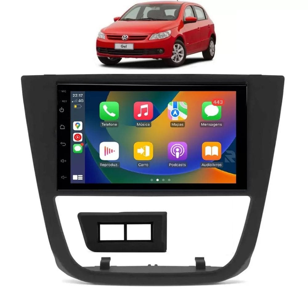 Kit Multimídia Gol Voyage Saveiro G5 7 Pol CarPlay AndroidAuto - 708BR Roadstar