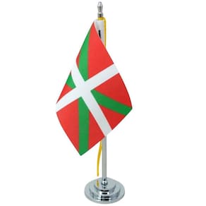 Mini Bandeira Mesa País Basco Com 8Cm X 5,5Cm E 15Cm Mastro