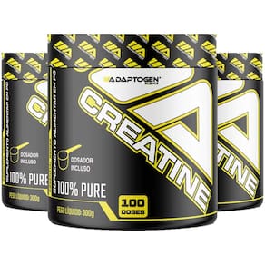 Combo 3x Creatina Monohidratada 100% Pura 300g Adaptogen