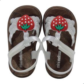 Sandália Mini Melissa Hip Sandal Baby Bronze e Branco Perolado