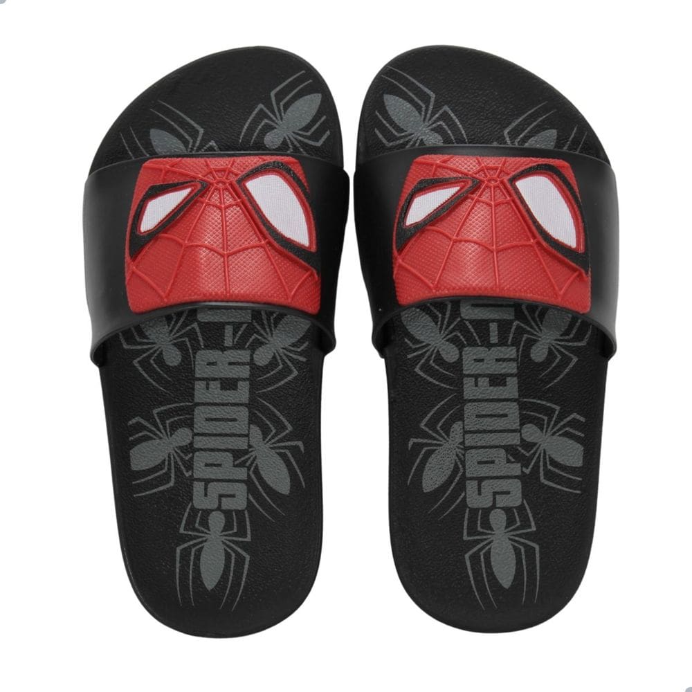 Chinelo Infantil Grendene Kids Homem Aranha Preto