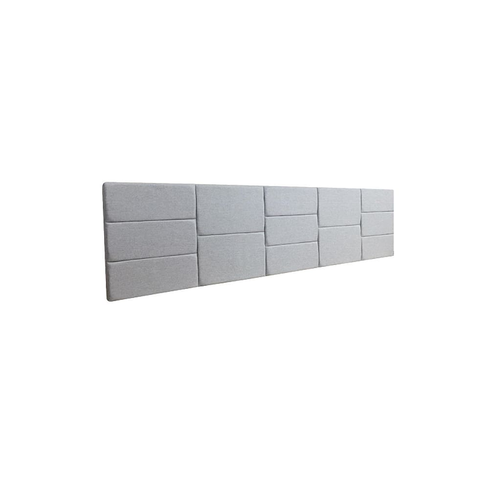 Cabeceira Estofada Casal 13 Blocos Não é Segredo Suede Amassado Cinza 140x60