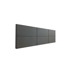 Cabeceira Estofada Casal 6 Blocos Não é Segredo Suede Liso Cinza 140x60