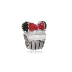 Berloque Boca Santa Semijoias Cup Cake Minnie Ouro Branco