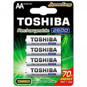 Pilha Recarregavel Aa 1,2V 2600Mah Tnh6Gae Toshiba - Com 4