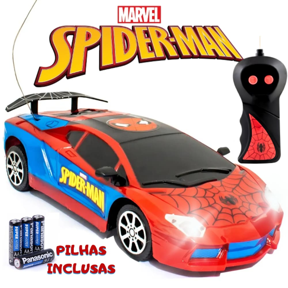 Carrinho De Controle Homem Aranha Ultimate Spider-Man Farol Com Luz