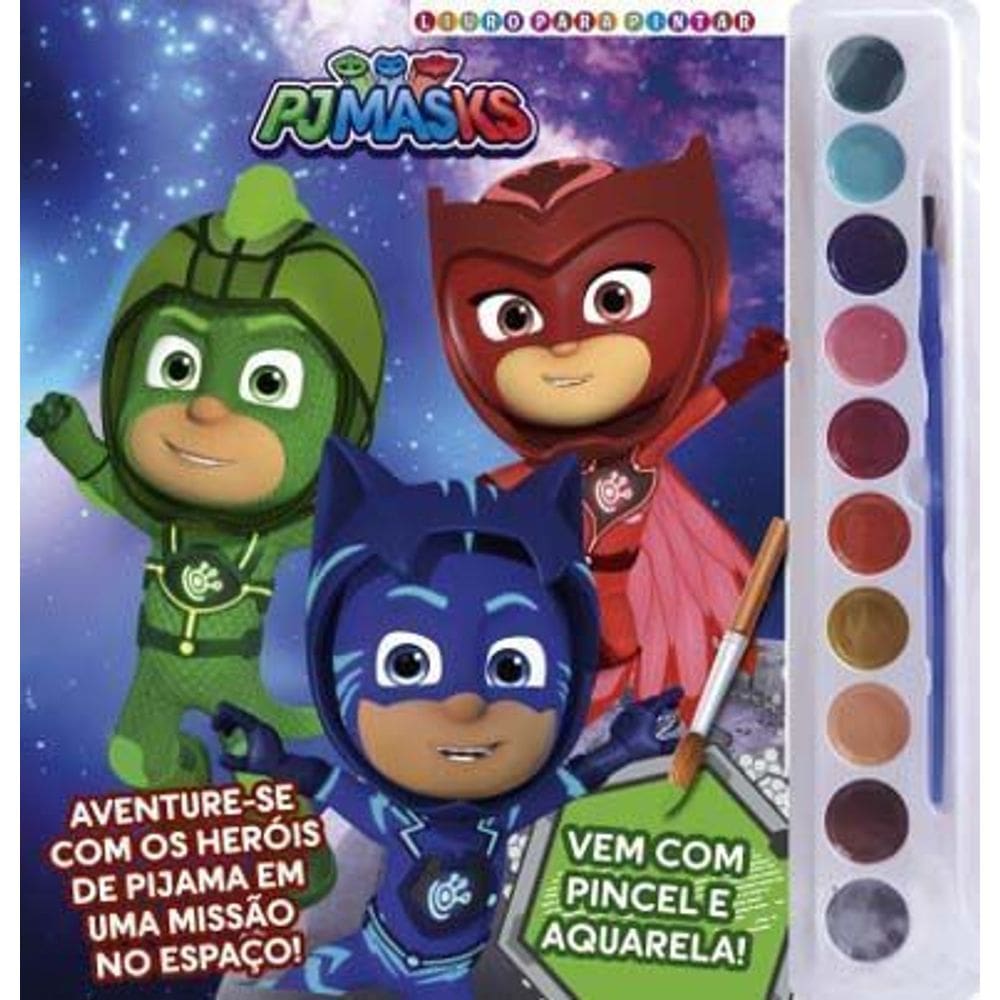Pj Masks - Livro Para Pintar Com Aquarela