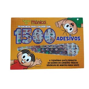 Turma da Mônica - Prancheta Para Colorir Com 1500 Adesivos - Mônica e Cebolinha