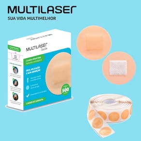 Curativos Blood Stop Redondo Antisséptico 500 Unidade Livre de Látex Multilaser Saúde