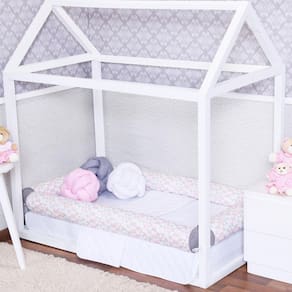 Kit Montessoriano Cama De Solteiro 4 Rolos Geométrico Rosa