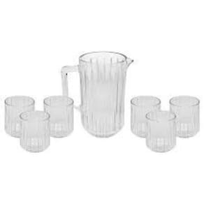 Jarra Cristal Transparente 1,45L + Copos Bangkok 300ML