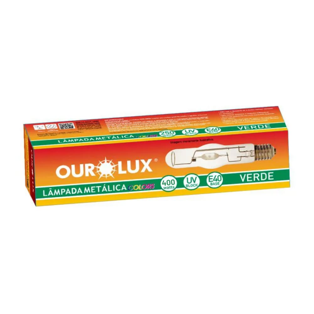 Lâmpada Metálica Colors 400w Ourolux e40 Verde