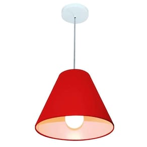 Lustre Pendente Cone Vivare Md-4028 Cúpula Em Tecido 25-30x12cm Bivolt Bordo 110V 220V