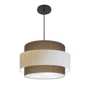Lustre Para Sala De Jantar Vivare Md-4396 Cúpula Em Tecido 60cm Cáqui Linho Bege Cáqui 110V 220V