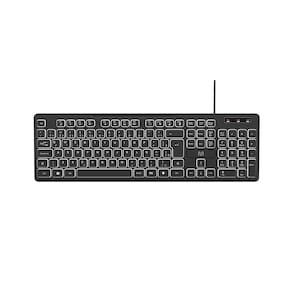 Teclado com Fio Soft Silence LED ABNT2 12 Teclas Multimídias Multi