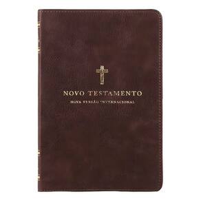 Novo Testamento - NVI, Couro Soft, Cruz Marrom, Leitura Perfeita