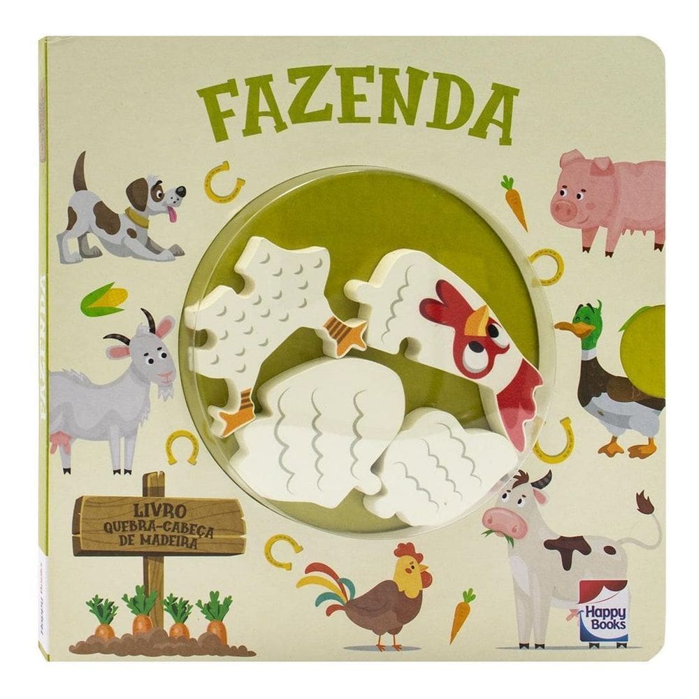 Livro Quebra-Cabeça de Madeira - Fazenda