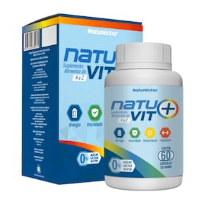 Natuvit A a Z Suplemento Vitaminas Para Todas Idades 500mg 60 Capsulas - Natunéctar
