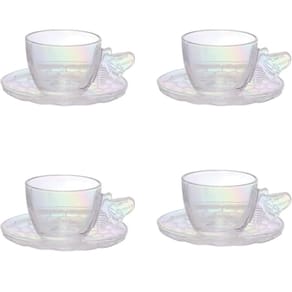 Conjunto 4 Xícaras de Chá com Pires Bee Rainbow 200ml Furta Cor JGCH077RB - Hauskraft