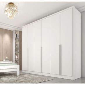 Guarda Roupa Casal 100% Mdf 6 Portas 6 Gavetas Realeza Tcil Móveis - Neve