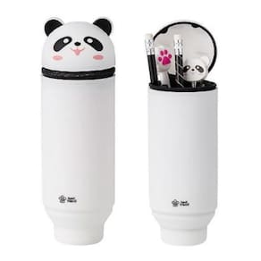 Estojo Estampado Silicone Base Retrátil 1 Ziper Panda Et0842