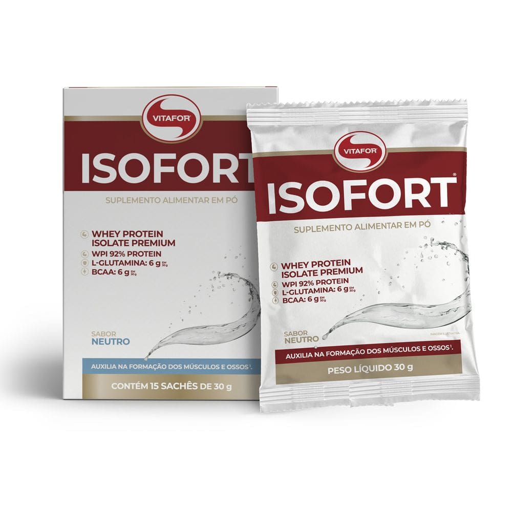 Whey Protein Isolado Premium Isofort (15 sachês de 30g) Vitafor