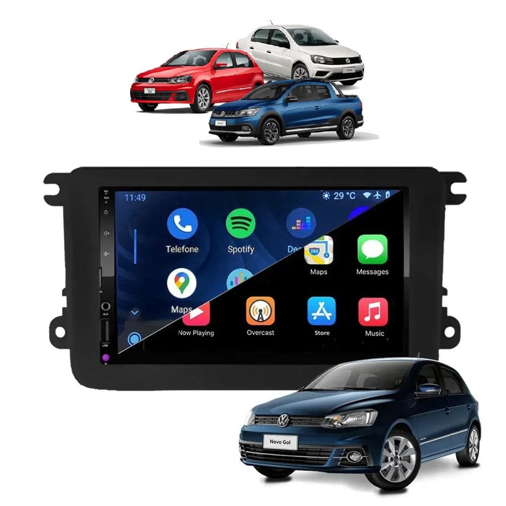 Kit Multimídia Gol Voyage Saveiro G7 G8 7 Pol CarPlay AndroidAuto - 708BR Roadstar