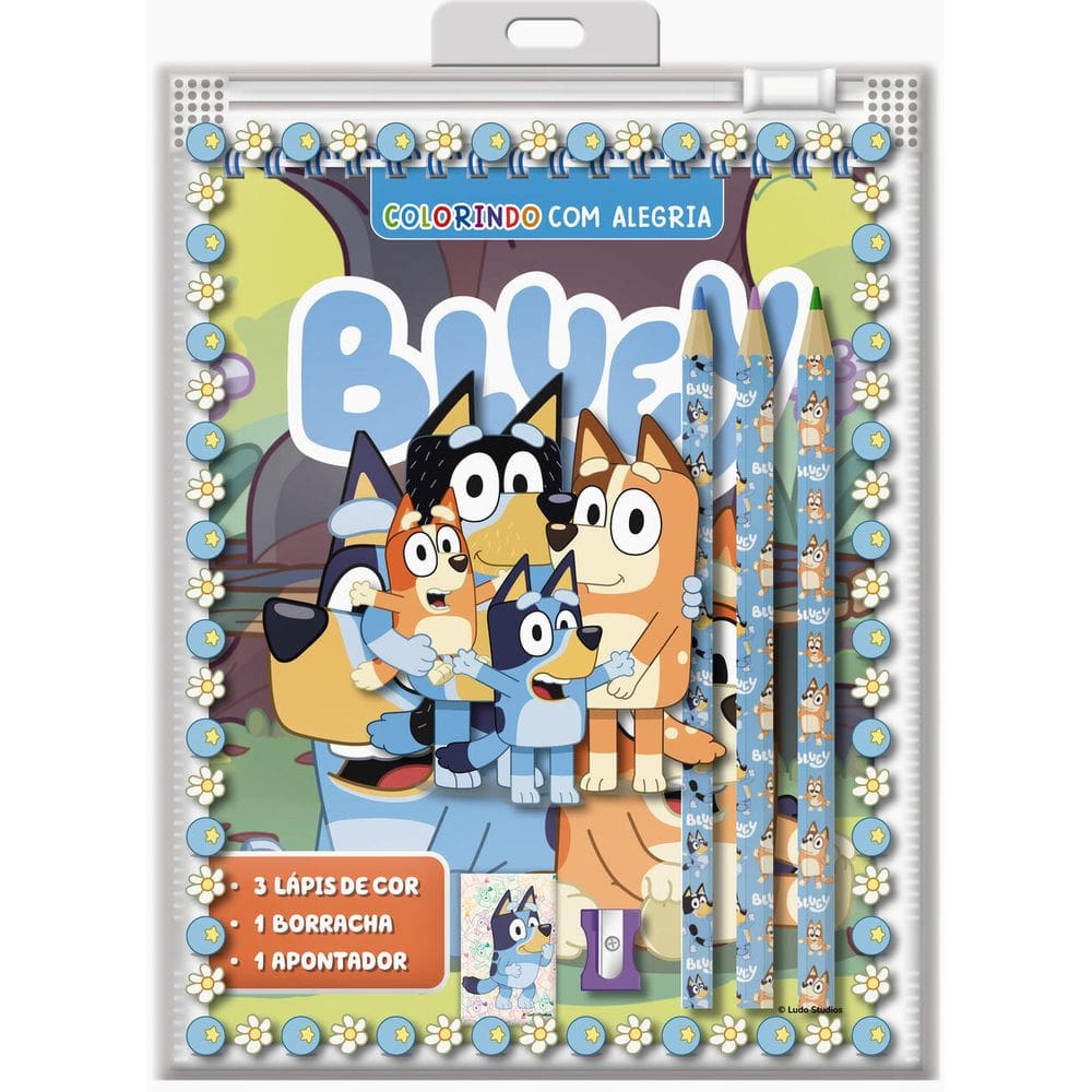 Bluey Colorindo com Alegria