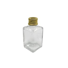 Lembrancinha De Vidro 30ml Tampa Aluminio Dourada Furada 5 Un