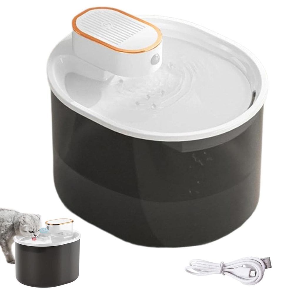 Bebedouro Fonte de Agua Gato Pet Cachorro Cao Animal de Estimaçao Sensor Presença Movimento Reservatorio 3 Litros Bateria Recarregavel USB