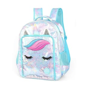 Mochila de Costas Luxcel Up4You Unicórnio Lantejola Azul
