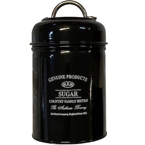 Pote Classic Black Açucar Aço Esmaltado com Tampa 900ml