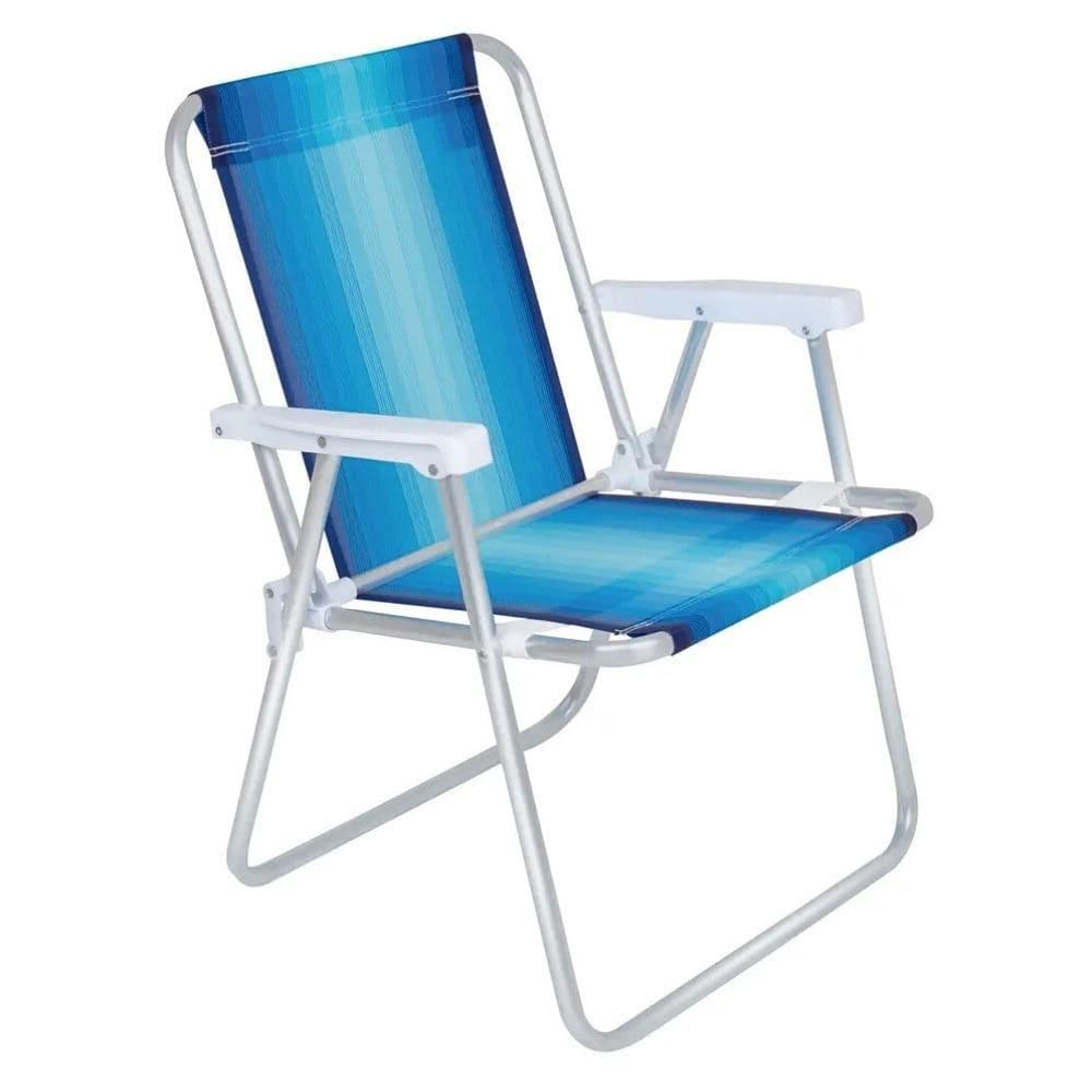 Cadeira de Praia Alta em Alumínio Azul 2239 MOR