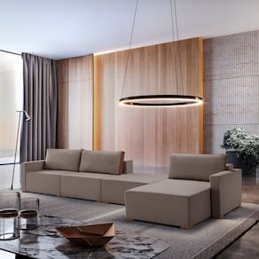 Sofá Modulado Amsterdã 4 Lugares Tecido Linho Cinza