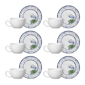 Conjunto de 6 Xícaras de Café com Pires em Cerâmica Valência 85ml - Alleanza
