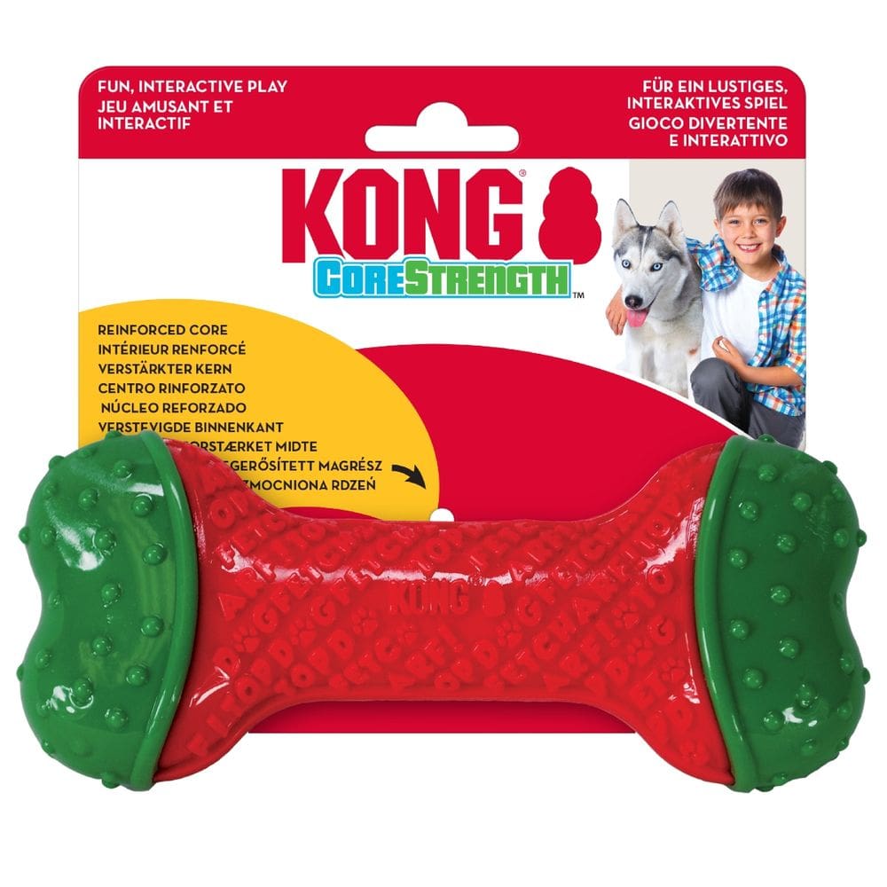 Mordedor Osso Kong Holiday CoreStrength Bone Brinquedo Resistente Para Cachorro - Médio