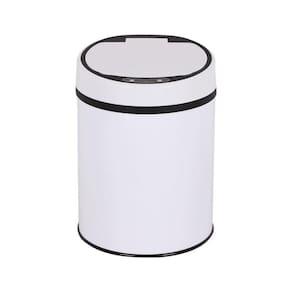Lixeira Automatica Branca Grande 12 Litros Sensor Inteligente Cozinha Banheiro Inox Cesto Lixo