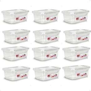 12 Caixa Retangular Gourmet Com Travas Transparente 750Ml