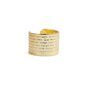 Anel Ajustável Oração 1,5 Cm Dourado Metal -Escolha O Modelo