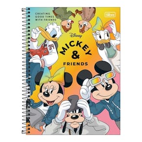 Caderno Univ 1 Matéria 80Fl Mickey Real Life Friends Tilibra