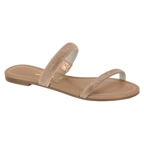 Rasteira Feminina Duas Tiras Brilho Vizzano Strass 6235.1189