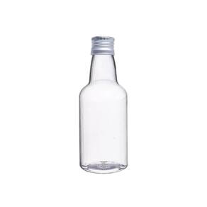 Lembrancinha Garrafa Pvc 50ml Tampa Aluminio Prata 10un