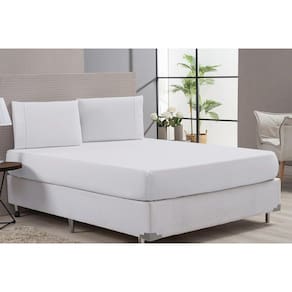 Kit Lençol Com Elástico E Fronha 100% Algodão Branco Padrão